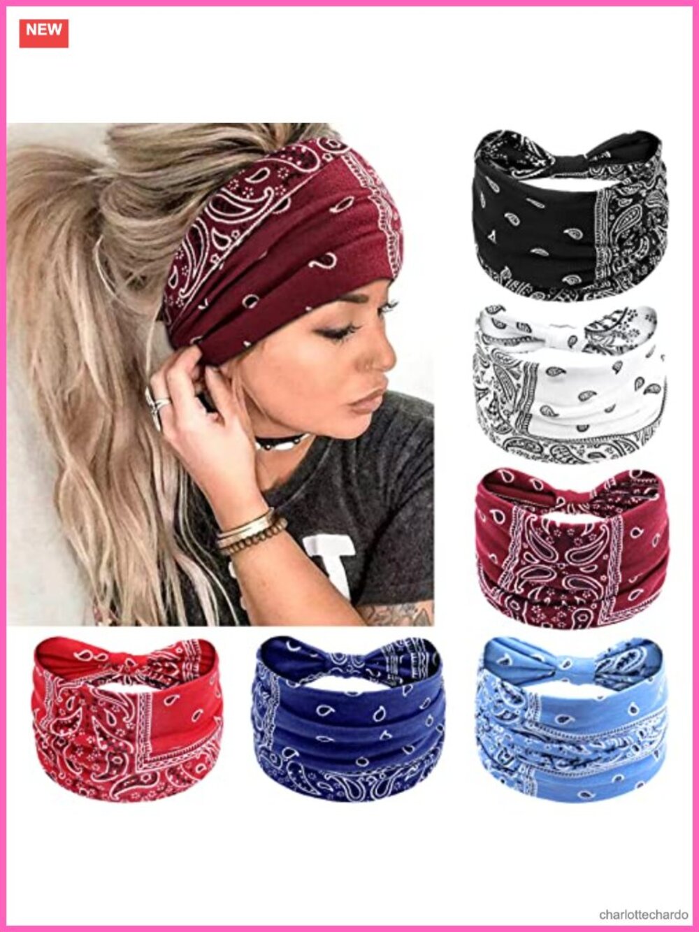 Wide Knotted Headbands No Slip Turban Head Wraps Yoga Workout